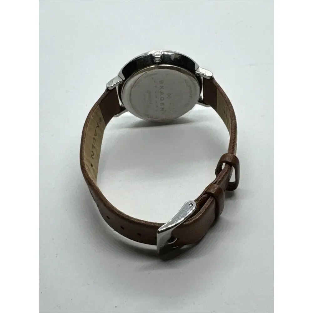 Skagen Ditte SKW2214 Men's Brown Leather Analog Dial Quartz Wrist Watch JNA977